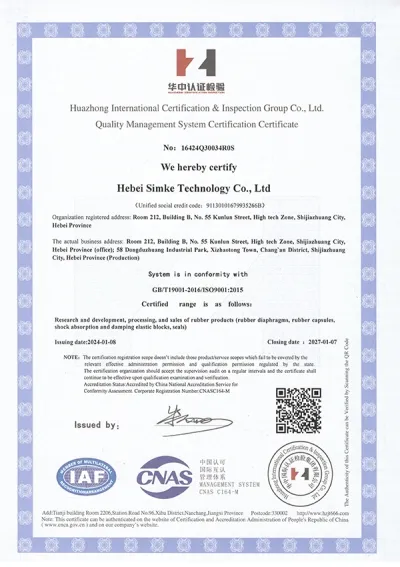 ISO9001 Qualitätsmanagementsystem-Zertifikat